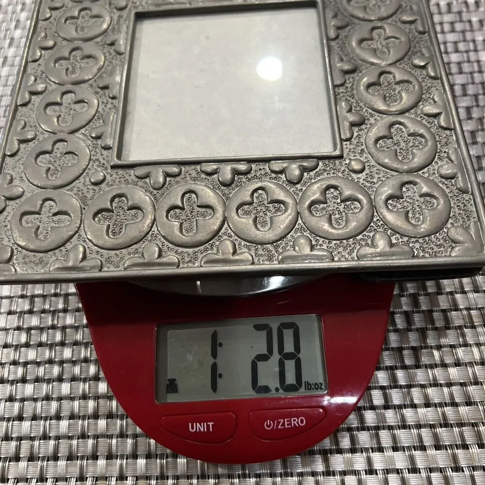 Gray Metal Heavy Square Table Top Picture Frame